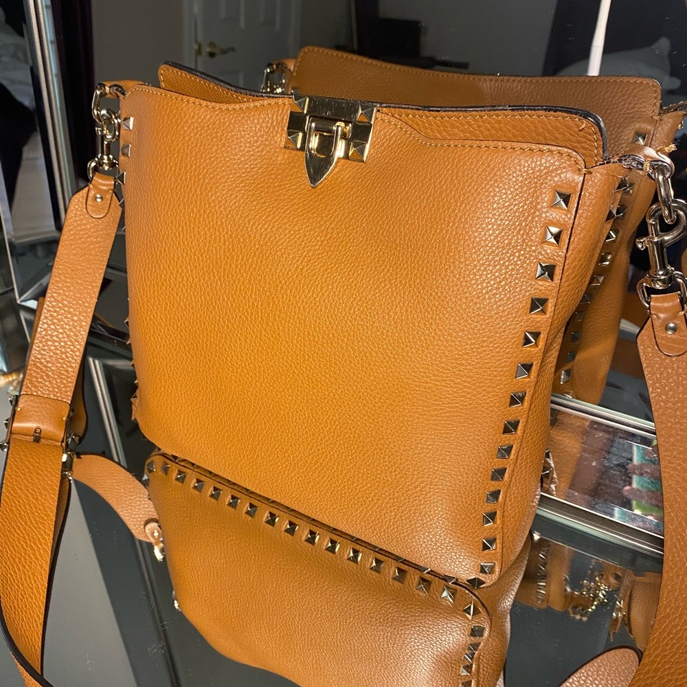 VALENTINO calfskin rock stud crossbody bag